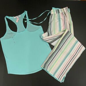 Victoria’s Secret Mayfair lightweight striped pants & soft tank pajama set